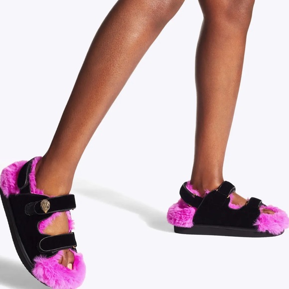 NWT Kurt Geiger Furry Pink Sandals Modern Luxury Style Barbie Core Pink Sold out - Picture 6 of 8